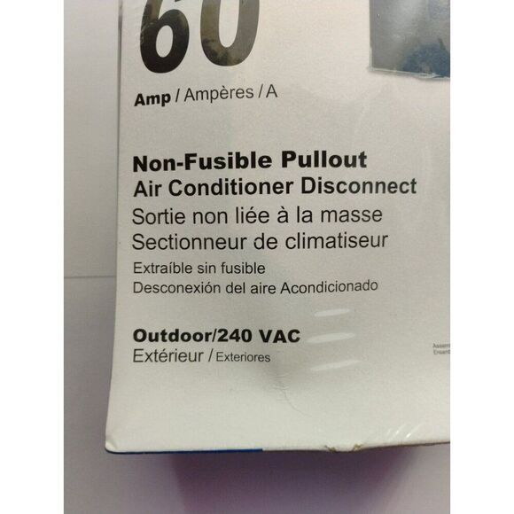 Eaton 8064 Non-Fusible Pullout AC Disconnect Outdoor 60A 240VAC 1Phase 2Wire - Picture 7 of 14